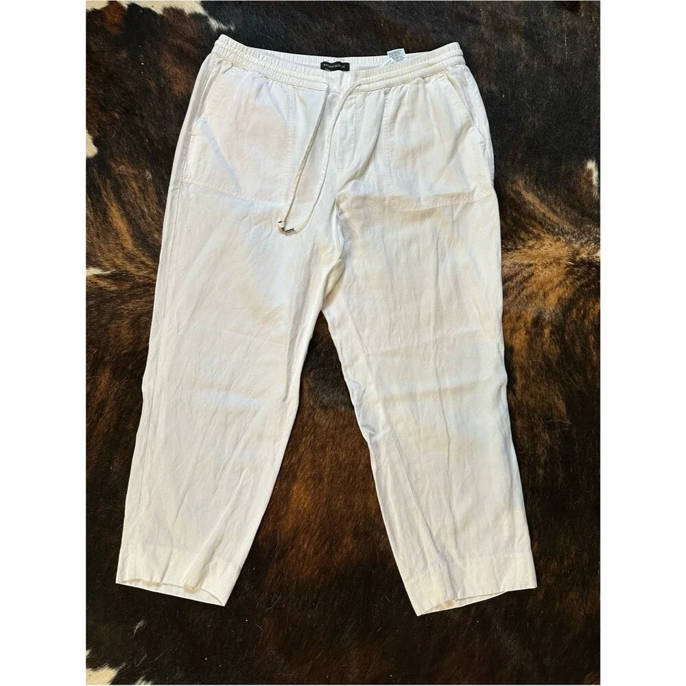 Banana Republic White Linen Blend Pants, 24